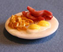 Dollhouse Miniature Breakfast Plate, Sunny Side